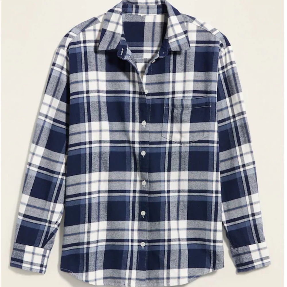 NWT Oversized Plaid Flannel Boyfriend Shirt